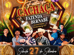Festa da Cachaça promete agitar Governador Lindenberg no próximo sábado (27), com entrada gratuita